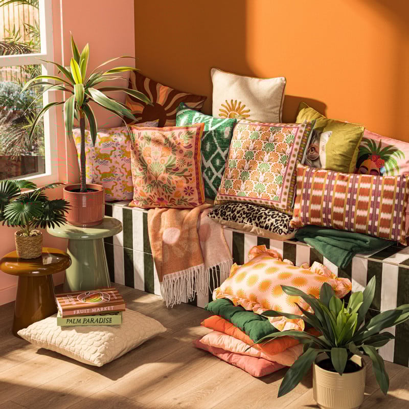 Kussen zon groot - multikleur - 45x45cm